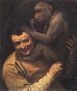 Annibale Carracci Portrait of a Young Man with a Monkey Spain oil painting artist